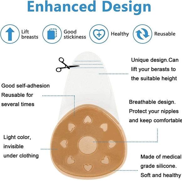 New Self Adhesive Beige Bra Size Medium - Picture 4 of 5